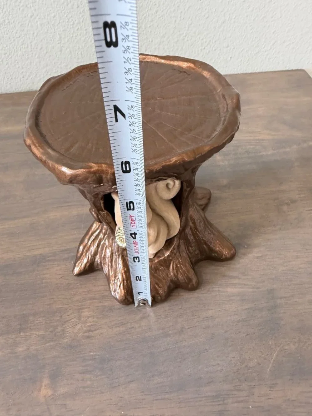 Bath and Body Works Flocked Squirrel in Tree 3 Wick Full Size Candle Holder
